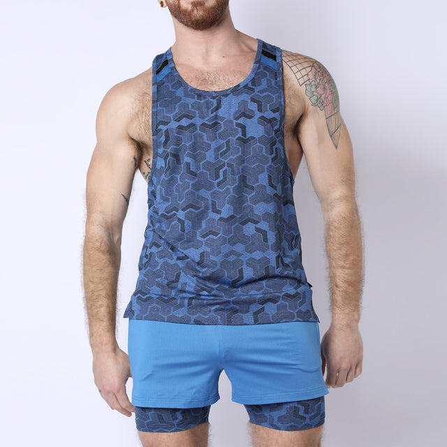 Timoteo Letterman Tank Top Blue