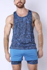 Timoteo Letterman Tank Top Blue