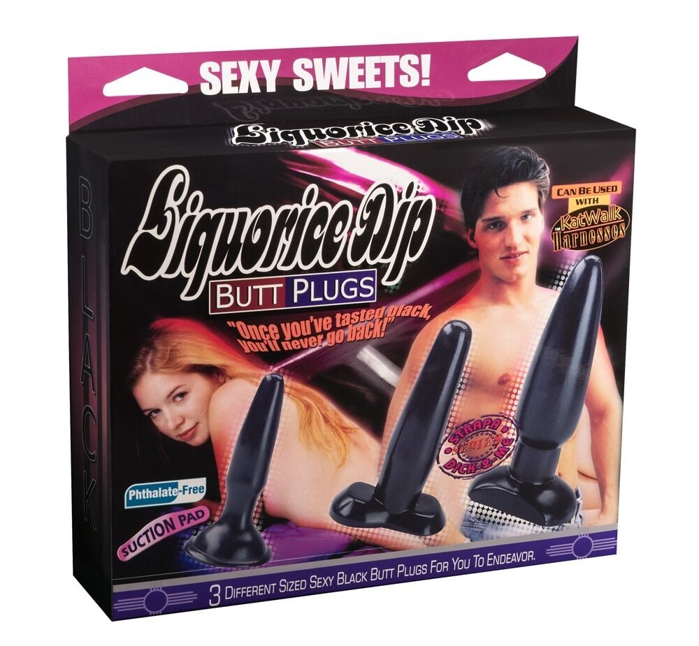 Liquorice Dip Butt Plug Set Black