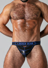Locker Gear Open Front Jockstrap Black Blue