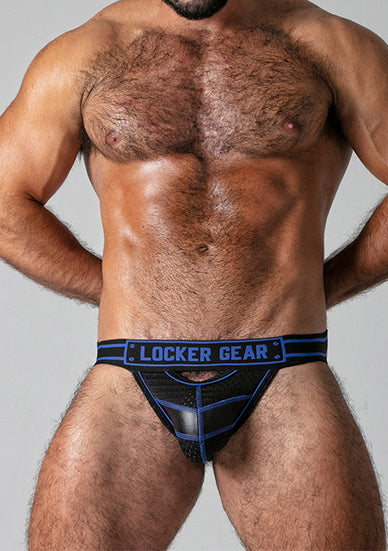 Locker Gear Open Front Jockstrap Black Blue