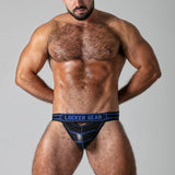 Locker Gear Open Front Jockstrap Black Blue