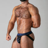 Locker Gear Open Front Jockstrap Black Blue