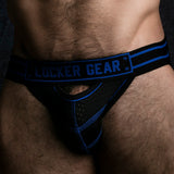 Locker Gear Open Front Jockstrap Black Blue