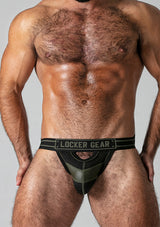 Locker Gear Open Front Jockstrap Black Khaki