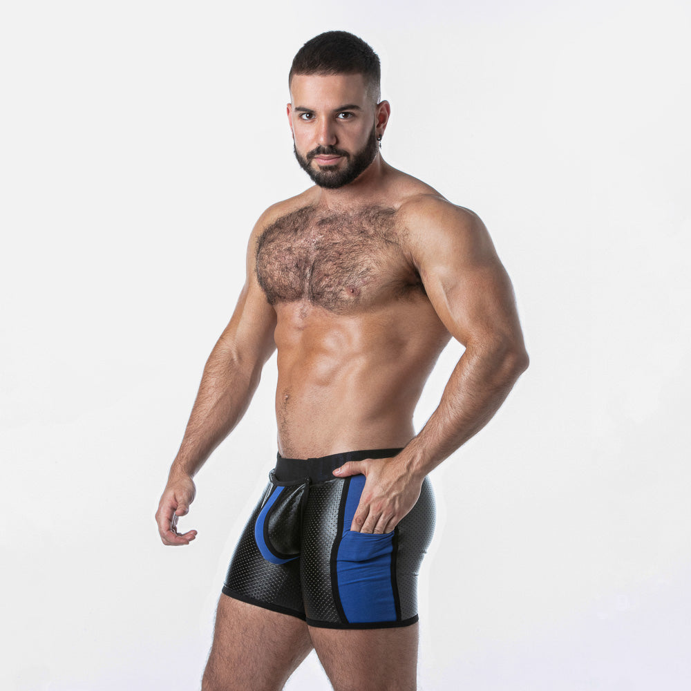 Locker Gear Punch Hole Boxer Brief Blue