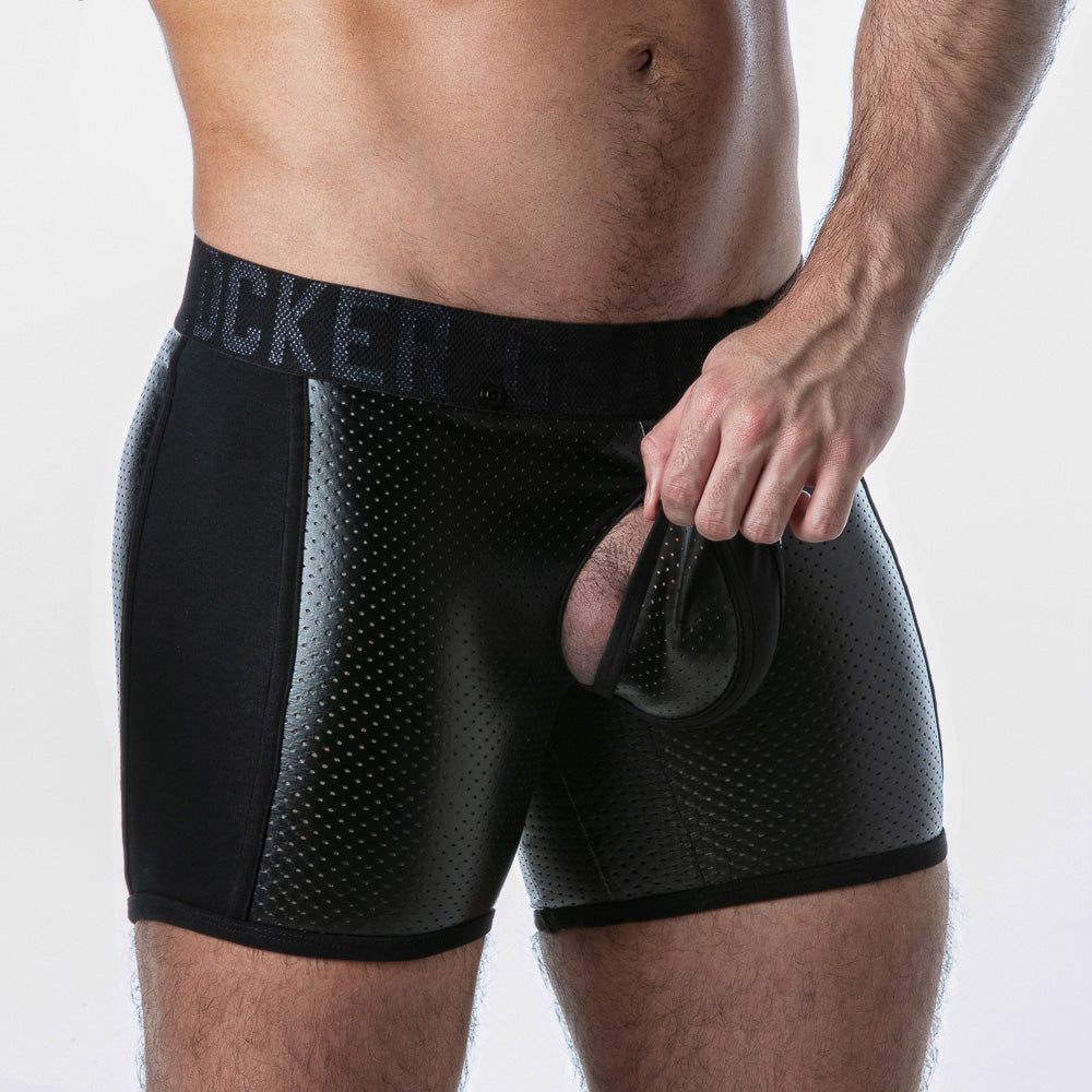 Locker Gear Punch Hole Boxer Brief Black