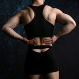 Locker Gear Cropped Tank Top Black Red