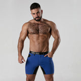 Locker Gear 5 Pocket Biker Zipper Short Blue