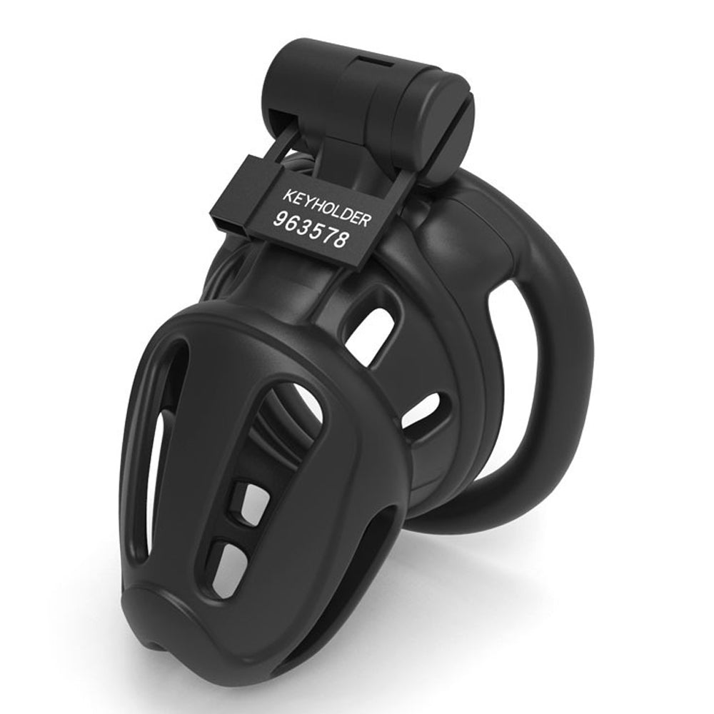 LOCK4D Armoured Bent Ring Chastity Cage - FETCH