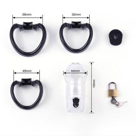 LOCK4D Rikers Chastity Cock Cage Transparent