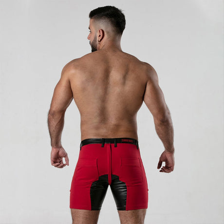 Locker Gear 5 Pocket Biker Zipper Short Red