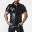 Locker Gear Punch Hole Leatherette Shirt Red