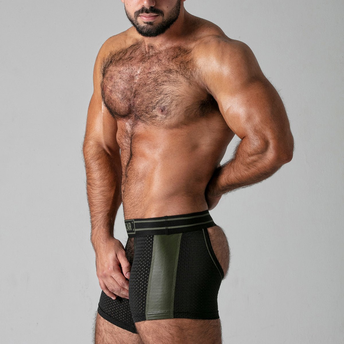 Locker Gear Short Chaps Black Khaki