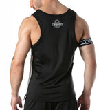 Locker Gear Sport Mesh Stripe Tank Top Black - FETCH