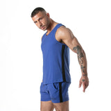 Locker Gear Sport Mesh Stripe Tank Top Blue - FETCH