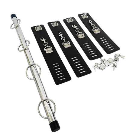 BASIXXX Bondage Spreader Bar with Locking Wrist and Ankle Restraints