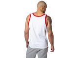 BIKE Logo Ringer Tank Top White Red