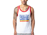 BIKE Logo Ringer Tank Top White Red