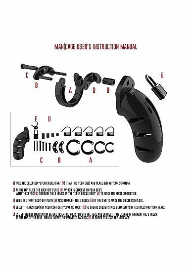 Mancage No 2 Chastity 3.5 Inch Cock Cage Black