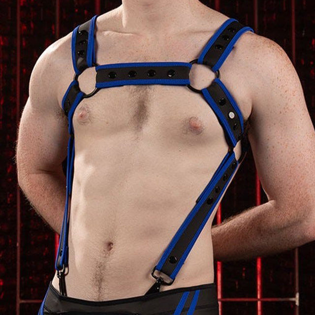 Mr S Leather FuckGear Crossbow Harness Blue