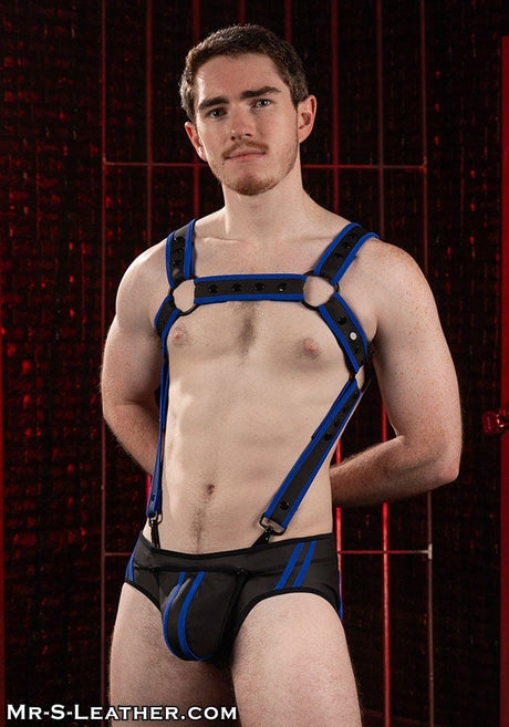 Mr S Leather FuckGear Crossbow Harness Blue - FETCH