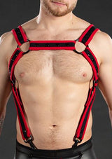 Mr S Leather Neo Carbon Black Crossbow Harness Black Red