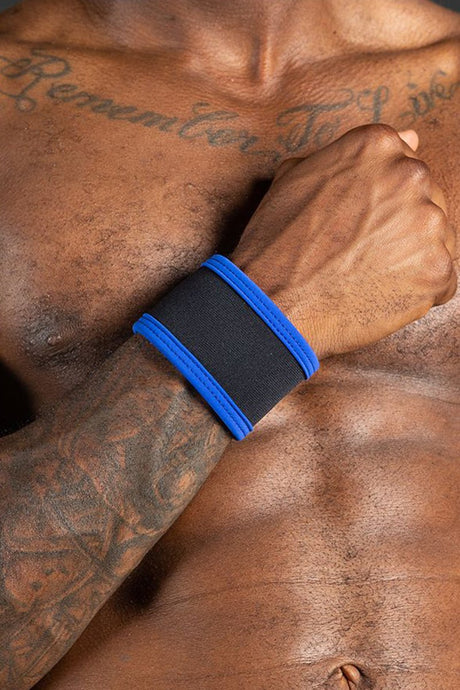 Mr S Leather Neo Carbon Wristband Black Blue