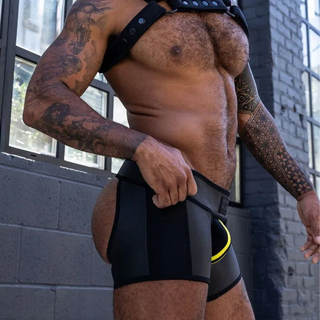 Mr S Leather Neoprene Chap Short Black