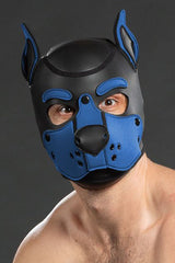 Mr S Leather Neoprene K9 Puppy Hood Black Cobalt