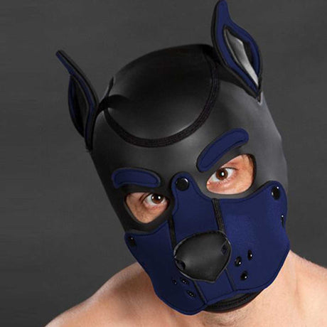 Mr S Leather Neoprene K9 Puppy Hood Black Navy
