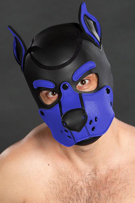 Mr S Leather Neoprene K9 Puppy Hood Black Royal