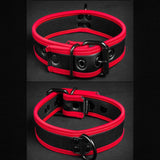 Mr S Leather Neoprene Puppy Collar Black Red