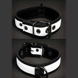 Mr S Leather Neoprene Puppy Collar White Black
