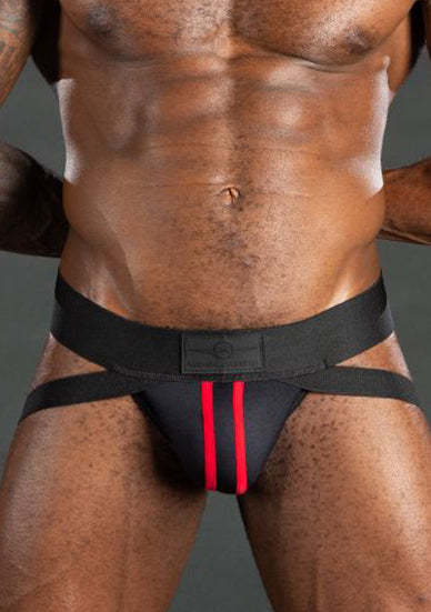 Mr S Leather Neo Carbon Jockstrap  Black Red