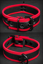 Mr S Leather Neoprene Puppy Collar Black Red