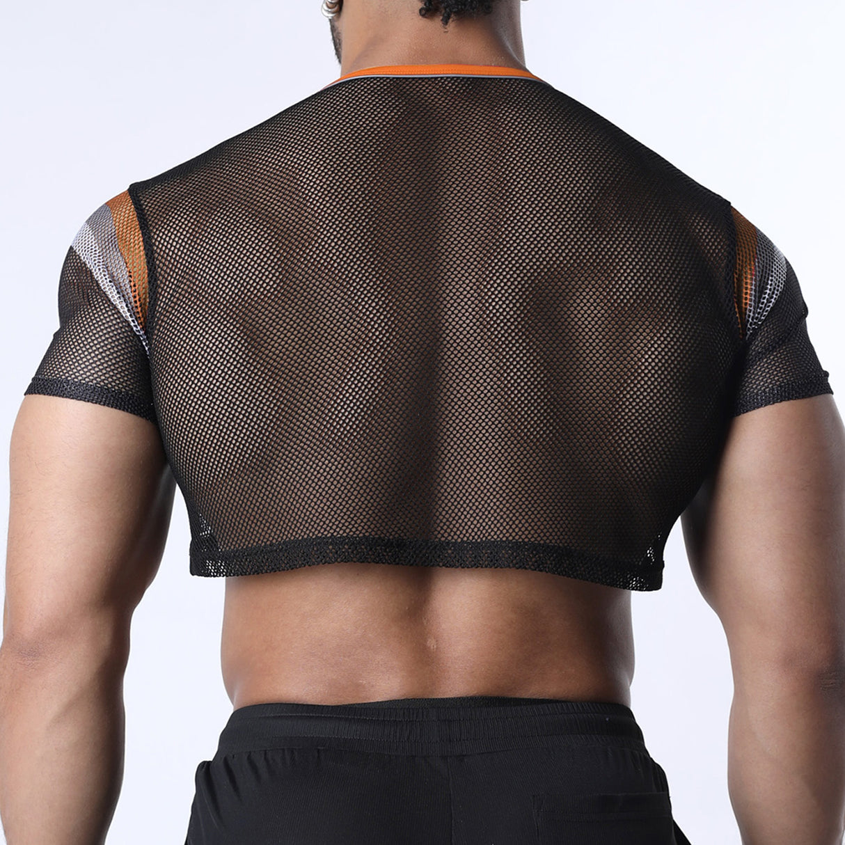 Cellblock 13 Chain Reaction Mesh Crop Top Orange