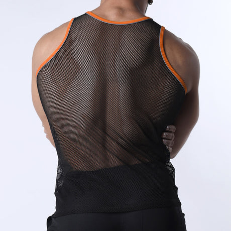 Cellblock 13 Chain Reaction Mesh Tank Top Orange