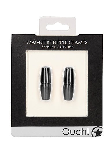 Ouch Magnetic Nipple Clamps Sensual Cylinder Black