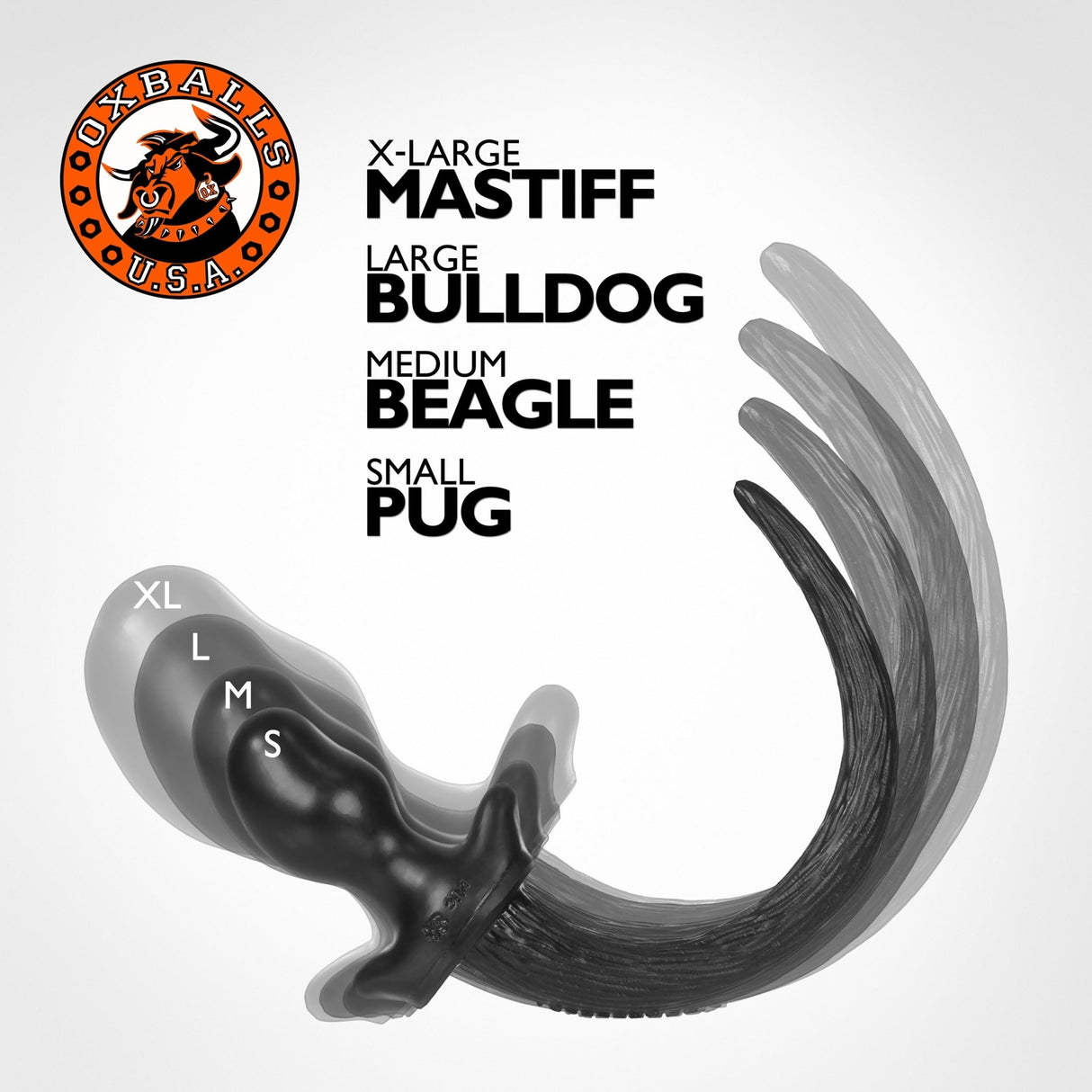 Oxballs Puppy Tail Buttplug Mastiff Smoke Smoosh - FETCH