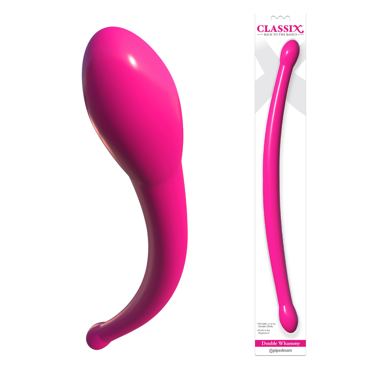 Pipedream Classix Double Whammy Double Ended Dildo 17.25 Inch Pink
