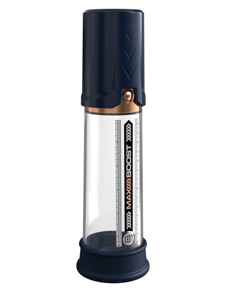 Pipedream Pump Worx Max Boost Penis Pump Blue Clear