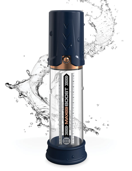 Pipedream Pump Worx Max Boost Penis Pump Blue Clear