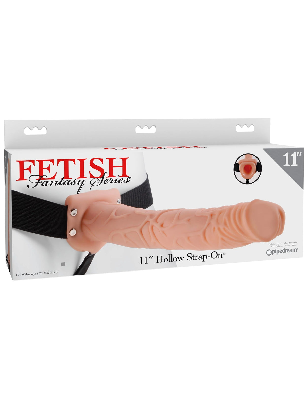 Pipedream Fetish Fantasy Series 11 Inch Hollow Strap On Flesh