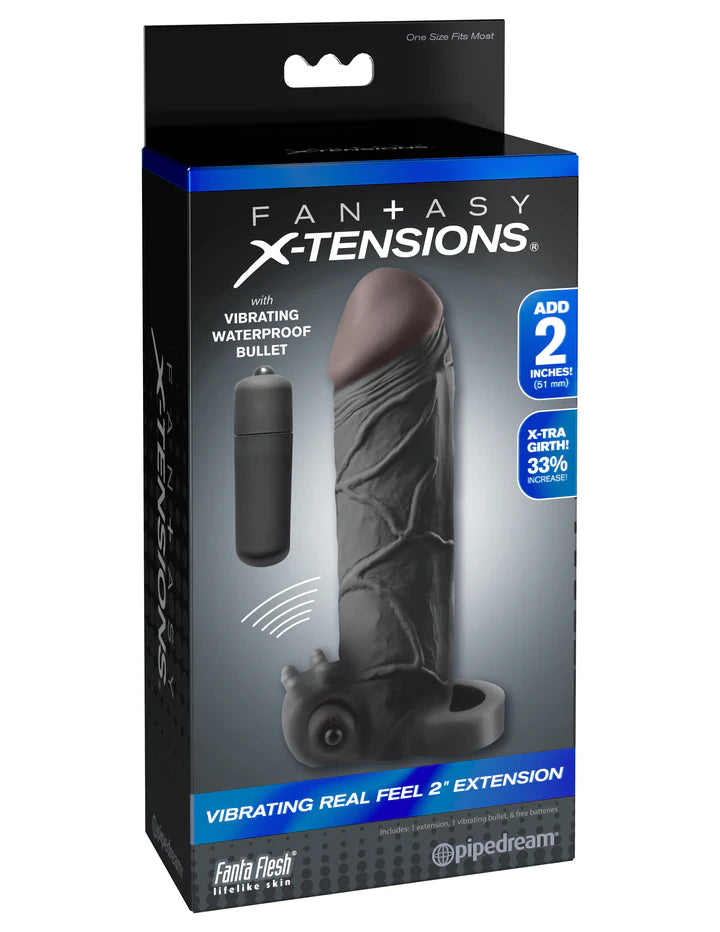 Fantasy X Tensions Vibrating Real Feel 2 Inch Extender Black