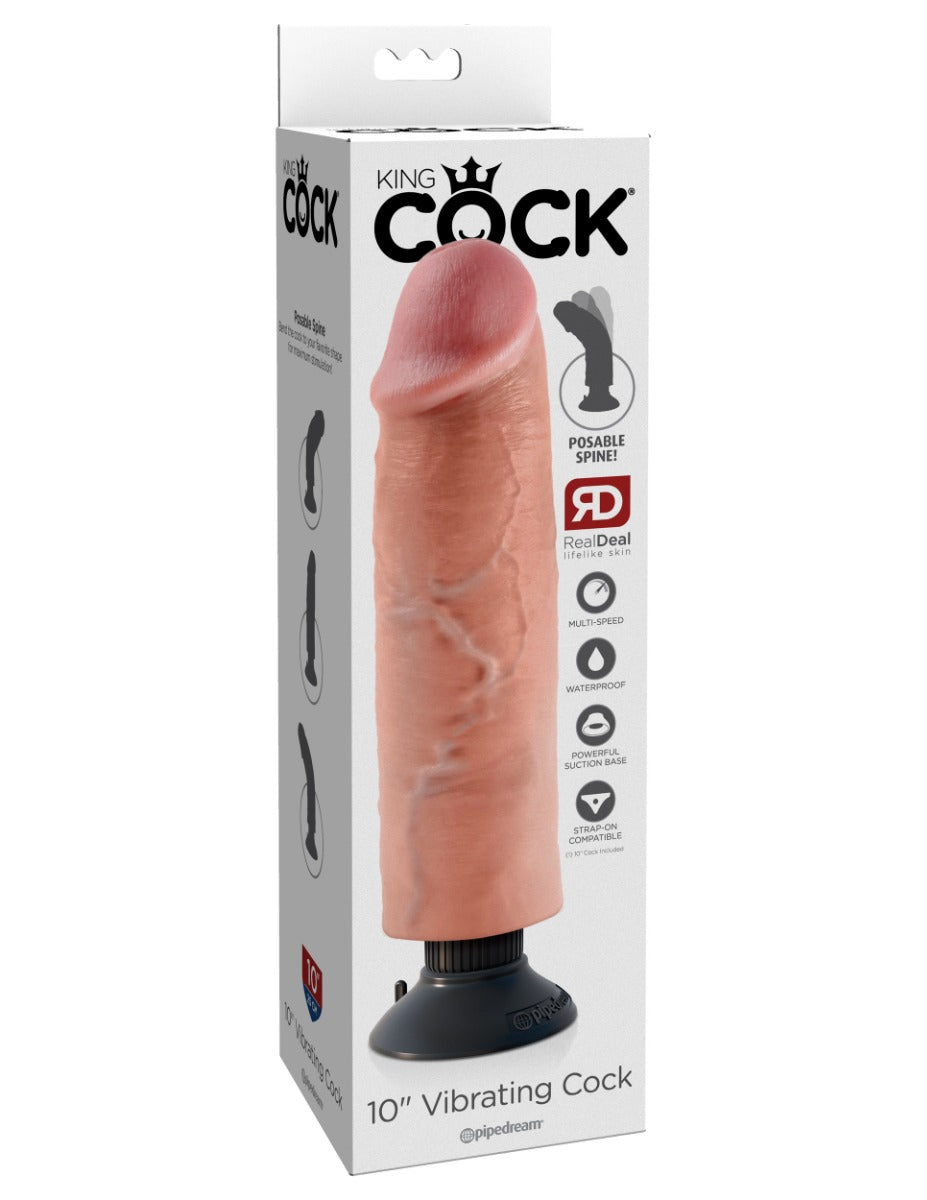 Pipedream King Cock 10 Inch Vibrating Cock Flesh