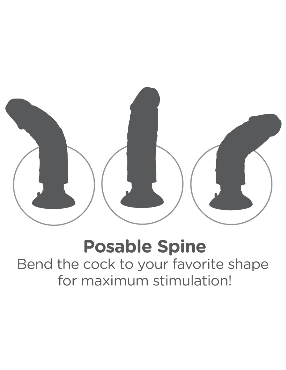 Pipedream King Cock 7 Inch Vibrating Cock with Balls Flesh