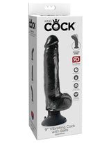 Pipedream King Cock 9 Inch Vibrating Cock with Balls Black