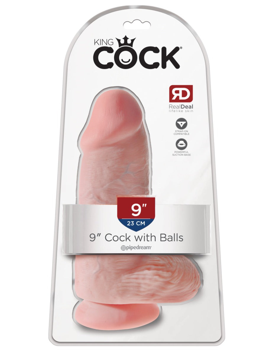 Pipedream King Cock Chubby 9 Inch Dildo with Balls Flesh