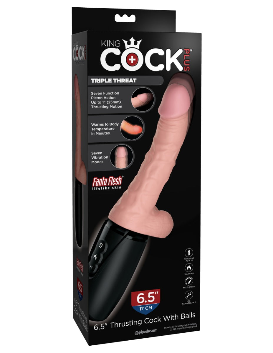 Pipedream King Cock Plus Thruster Cock with Balls 6.5 Inch Flesh